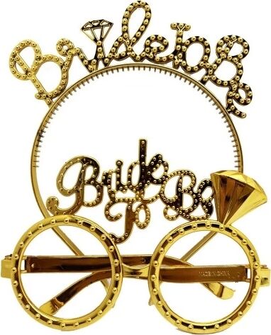 Bride To Be Taç ve Gözlük Seti - Altın Renk