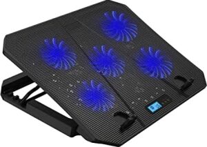 Ventus 5 Fanlı LED Aydınlatmalı Notebook Soğutucu Siyah