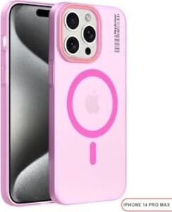 Magsafe Mat Sert Klein Kılıf Pembe iPhone 14 Pro Max ile Uyumlu