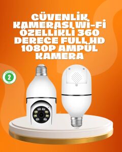 Tam Karanlıkta Görüntüleme Sağlayan 1080P Ampul Güvenlik Kamerası