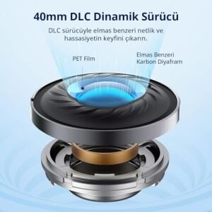 Earfun Wave Pro Kulak Üstü Bluetooth Kulaklık - Anc - 80 Saate Kadar Pil Ömrü - Siyah (Earfun Türkiye Garantili)