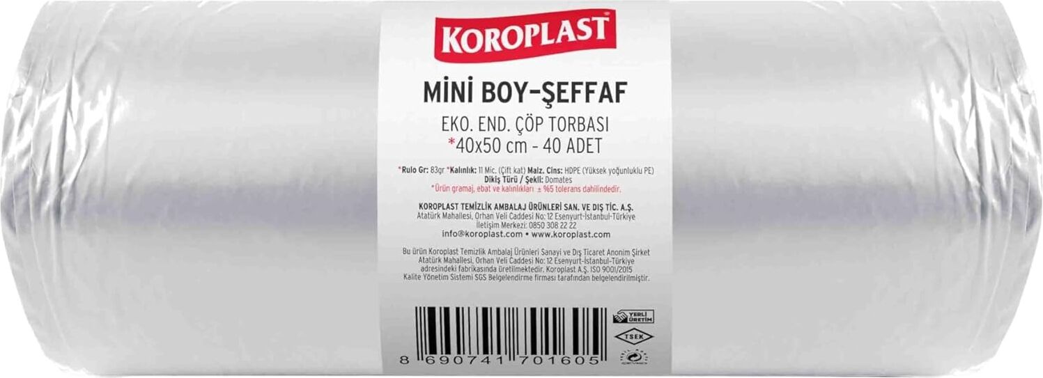 Ekonomik Endüstriyel Mini Şeffaf Çöp Torbası 40’lı 40X50 Cm, Yırtılmaya Dayanıklı & Sızdırmaz Küçük Boy Çöp Poşeti, Çift Katlı, Geri Dönüştürülebilir, Mutfak, Ofis, Ev Atıkları Için