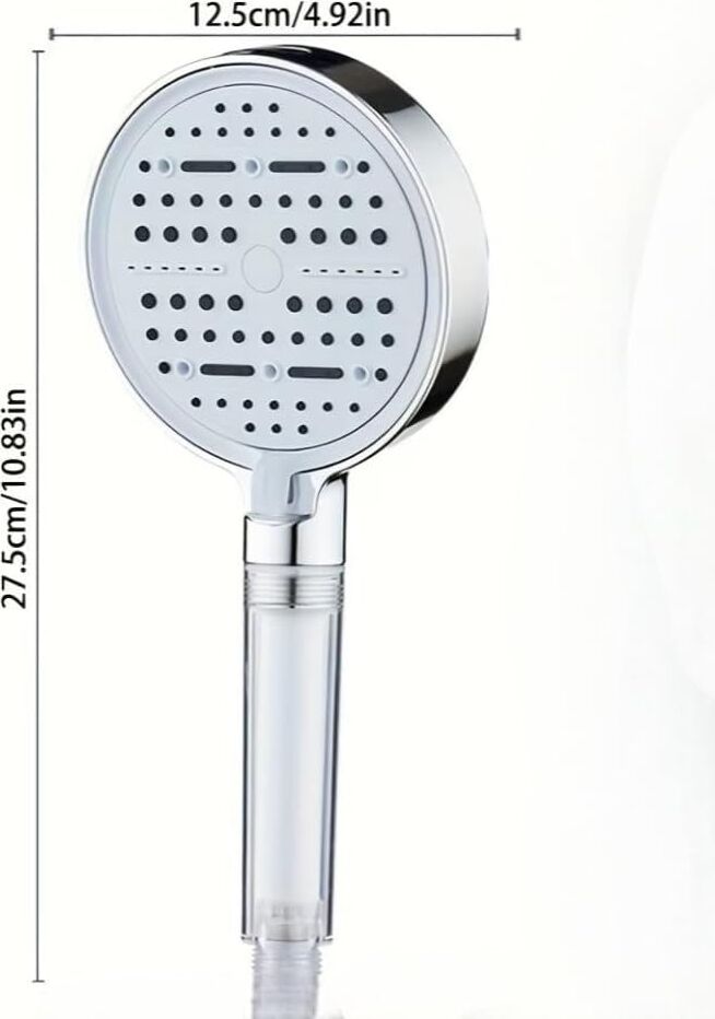 6 Fonksiyonlu Filtreli Duş Başlığı Su Arıtmalı Klor ve Kireç Önleyici Yüksek Basınçlı Duş Sistemi (Beyaz Krom 6 Fonksiyonlu)