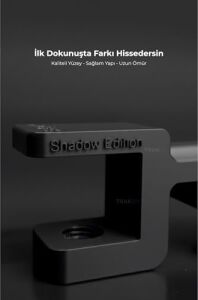 Premium Siyah Masa Kenarı Kulaklık Standı – Shadow Edition V6 (Yeni Versiyon) | Kaydırmaz Keçeli, Ergonomik ve Güçlendirilmiş