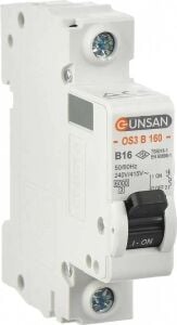 1 Adet Günsan 1X16A B Tipi 6ka Otomatik Sigorta OS3B160-16