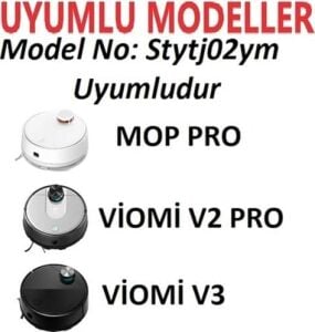 Viomi Se V2 V3 V2 Pro (V-RVCLM21B) ve  PRO-(STYJ02YM-STYTJ02YM) ile Uyumlu Hepa Filtre,fırça Yedek Parça Seti-8 Parça