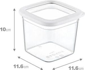 6'lı Set Skali Kare Saklama Kabı Beyaz 740 ml