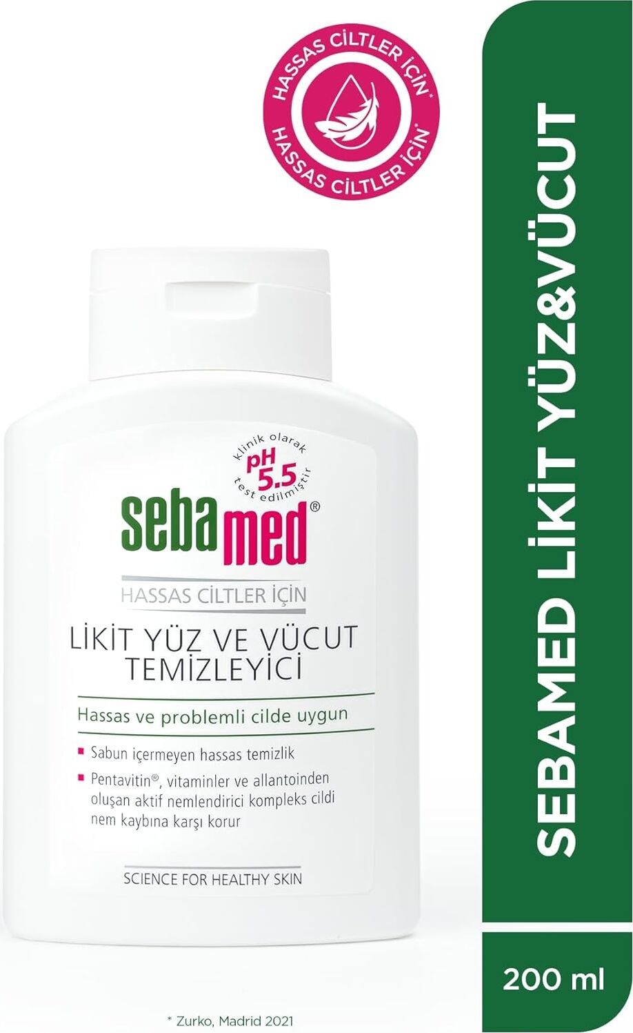 Hassas Ciltler Için Pentavitin Nemlendirici Etkili Yüz ve Vücut Temizleme Jeli 200 ml