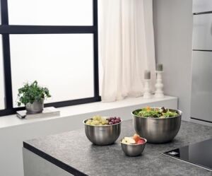 Fresh & Save Bowls Vakumlu Saklama Kabı, L, 24 Santimetre, Paslanmaz Çelik, Metalik Gri