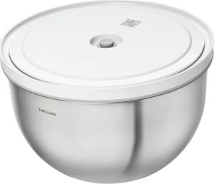 Fresh & Save Bowls Vakumlu Saklama Kabı, L, 24 Santimetre, Paslanmaz Çelik, Metalik Gri