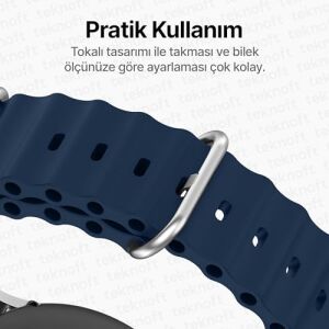 22MM ile Uyumlu Saatler Için Ocean Loop 46MM Silikon Kordon  Watch (Gt6 Pro/gt6/gt5 Pro/gt5/gt4/watch 4 Pro/gt3/gt3 Pro/gt2/gt2 Pro)