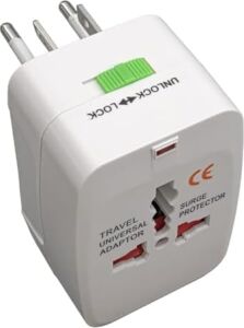 Evrensel Priz Çevirici Seyahat Tipi Universal Adaptör – Ingiliz, Amerikan ve Avustralya Fiş Uyumlu, +150 Ülke Için Priz Çevirici (Voltaj Dönüştürmez)