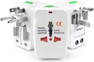 Evrensel Priz Çevirici Seyahat Tipi Universal Adaptör – Ingiliz, Amerikan ve Avustralya Fiş Uyumlu, +150 Ülke Için Priz Çevirici (Voltaj Dönüştürmez)