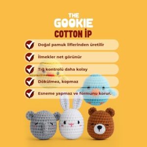 Mini Tavşan Örgü Kiti - Amigurumi Tığ Kitimini Tavşan Örgü Kiti - Amigurumi Tığ Kiti