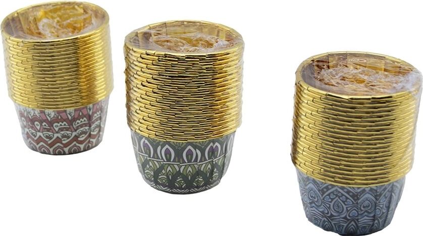 20'li Muffin Kek Kapsülü Seti - Kağıt - Gold - Folyolu