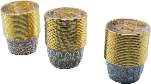 20'li Muffin Kek Kapsülü Seti - Kağıt - Gold - Folyolu