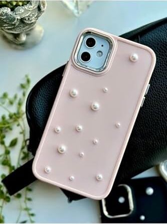 Iphone 11 Uyumlu 3D Oyuncaklı Pearl Tasarımlı Yumuşak Silikon Kılıf - Pembepearl