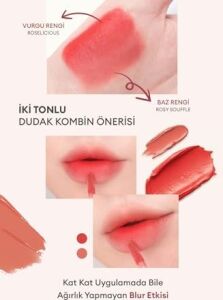 Uzun Süre Kalıcı, Bulaşma Yapmayan, Kadifemsi Bitiş Sunan Tint Dare Tint Melty Velvet (Rosyful Day)