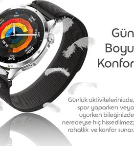 ile Uyumlu Travel Loop 22MM Kordon Gt6/gt6 Pro/gt5/gt5 Pro/gt4/gt3/gt3 Pro/gt2/gt2 Pro 46MM Için Rahat Kumaşlı Gt6 Pro Kordon Terletmeyen Konforlu Tasarım Gt6 Kordonu
