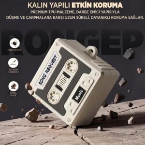 Galaxy Buds 4 Pro/buds 4 Için Kılıf 80'ler/90'lar Temalı Galaxy Buds4 Kulaklık Kılıfı Tam Koruma Sağlayan Retro Kaset Desenli  Buds 4 Pro Kılıf (Akustik)