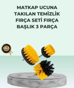 Matkap Uyumlu Temizlik Fırçası Seti 3’lü Çok Amaçlı