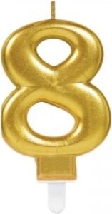 8 Rakamı Mum Gold Renk