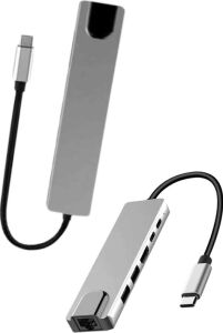 8 Port Çoklayıcı Macbook ile Uyumlu Çoğaltıcı Type-C Dönüştürücü Tf Sd Kart
