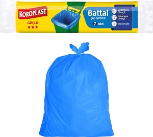Güçlü Battal Boy Çöp Poşeti 7'li 72X95CM Sızdırmaz Yırtılmaz Battal Boy Çöp Torbası, Geri Dönüştürülebilir Atık Torbası, Restoran, Kafe, Ofis-Işyeri, Ev-Mutfak Için Güçlü Çöp Poşeti