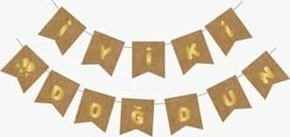 Kraft Gold Iyi Ki Doğdun Yaldızlı Banner