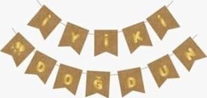 Kraft Gold Iyi Ki Doğdun Yaldızlı Banner