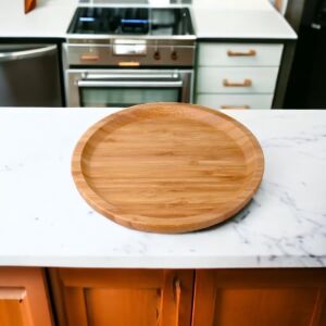 Bambu Lüx Yuvarlak Servis 20 * 20CM, Bambu Sunumluk & Çerezlik Yuvarlak Sunum Tabağı, Bambu Yuvarlak Sunum Tabağı