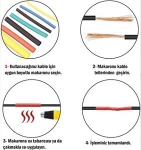 560 Parça Isıyla Daralan Makaron Kablo Koruyucu Set, Elektrik Kablosu Için Isıya Dayanıklı Koruyucu, Kutulu, Çeşitli Boyutlarda