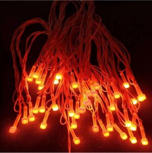 Gaman Yılbaşı Aydınlatması 10 Metre 220 Vold Sabit Aydınlatma 38 LED Işık- Fişli Turuncu