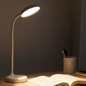 360 Derece Döner LED Masa Lambası, Ayarlanabilir Parlaklık, Dokunmatik Kontrol, USB Şarj, Göz Koruma Özelliği ile Sıcak Beyaz Işık | 1977