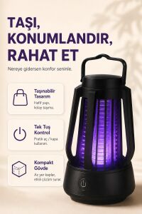 Elektrikli Sinek Öldürücü Mor Işıklı Taşınabilir Haşere Kovucu Lamba Cihazı
