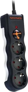TSK19010 Powersurge 3-Surge Protectıon PLUG-1050 Joule- Wıth Siyah