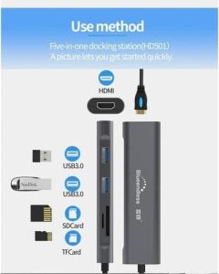 Tkz Blueendless Type C To 2*usb 3.0/1 Sd/ 1 Tf / 1 Hdmı Çevirici Macbook Pro
