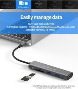 Tkz Blueendless Type C To 2*usb 3.0/1 Sd/ 1 Tf / 1 Hdmı Çevirici Macbook Pro