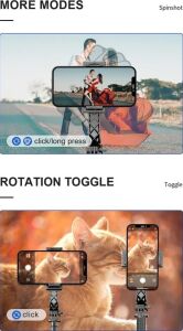 Gimbal Stabilizer Selfie Stick Tripod – 2’si 1 Arada Kablosuz Bluetooth Uzaktan Kumandalı, 700MM Ayarlanabilir Yükseklik, Ios & Android Uyumlu, Titreşim Önleyici Telefon Tripodu | L19