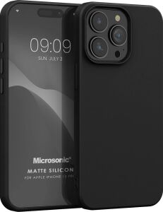 Kılıf Matte Silicone Apple iPhone 15 Pro Için Siyah [iphone 15 Pro ile Uyumlu Kılıf - Siyah]