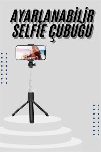 Tripod Selfie Çubuğu Bluetooth Kumandalı Kablosuz LED Işıklı