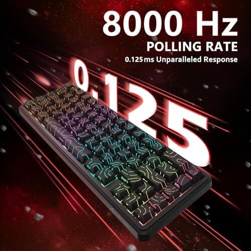 Attack Shark X65 He Manyetik Anahtarlı 65% Gaming Klavye – 8000 Hz Ultra Hızlı Tepki, 0.01 mm Rapid Trigger Hassasiyeti, Pbt Tuşlar, Rgb Aydınlatma, Qmk Desteği (Black Contour Line)