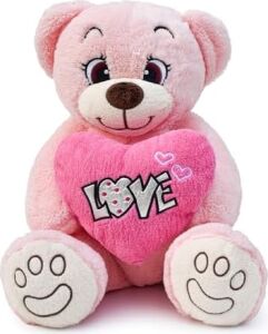 Pembe Love Kalpli Hollywood Pelüş Sevimli Ayıcık,doldurulabilir Oyuncak,love Kalpli,aşık Ayıcık,sevgilier Günü Ayı,kawaii,