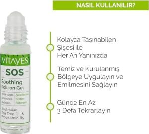 Vıtayes Sos Cilt Serumu - Akne ve Sivilce Önleyici, Siyah Nokta, Cilt Kızarıklığı, Kaşıntı, Sinek Böcek Isırması Karşıtı Onarıcı Çay Ağacı Yağı ve Provitamin B5 Serumu, Üçlü Ambalaj 30 ml