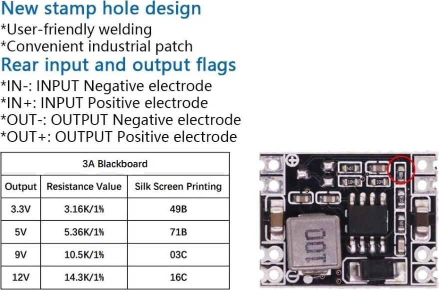 MP1584EN 3,3V 3A Ultra Küçük Boyutlu Dc-Dc Adım Aşağı Besleme Modülü