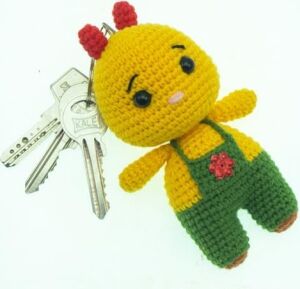 Amigurumi Sincap Anahtarlık –%100 Pamuk Ip Tığ Işi, Sevimli Figür, Çanta ve Anahtar Süsü Hediyelik
