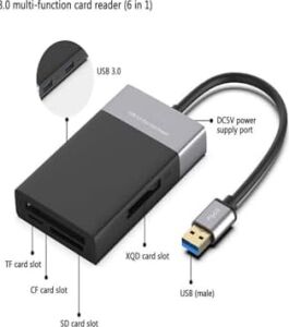 Çoklu Xqd Kart Okuyucu 6in1 Fonksiyonlu 3.0 x 2 USB Girişi Xqd Tf Cf Sd Card Reader