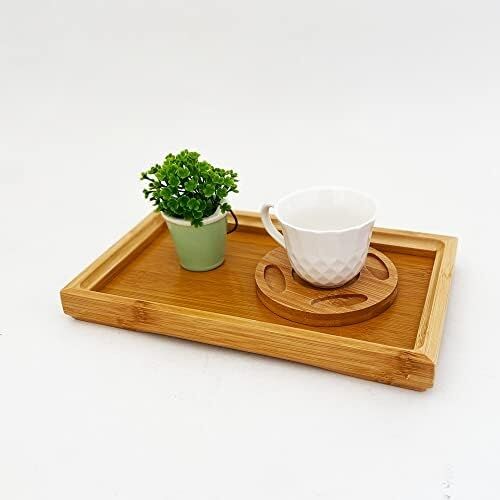 Bambu Dikdörgen Servis Tepsisi Küçük Boy Tepsi 25CM*15CM*2.6CM