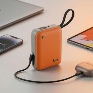 PB120 20000MAH Pd 65W Cep Boyu Kompakt Tasarımlı Dijital Göstergeli Powerbank Taşınabilir Süper Hızlı Şarj Cihazı (Turuncu)