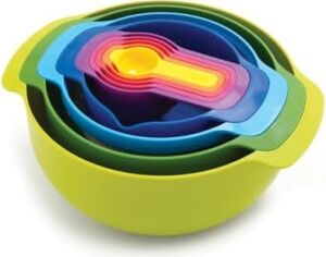 ,   40031 Nest 9 Plus Karıştırma Kaseleri, 32.5X26X15CM, Çok Renkli